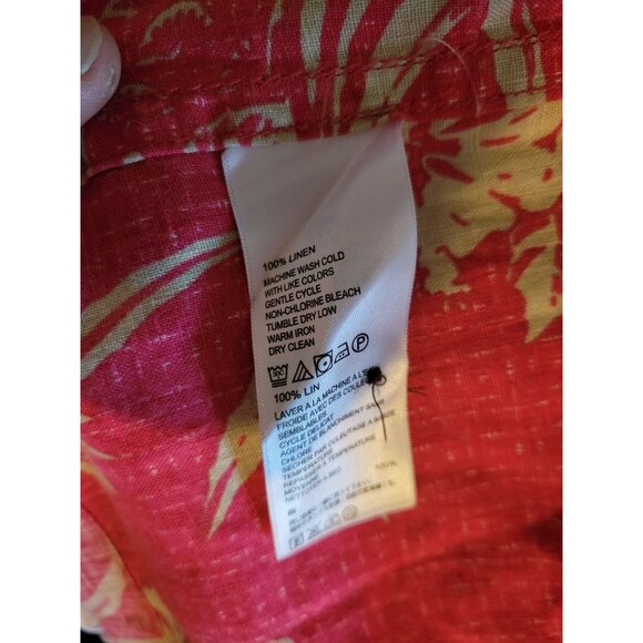 Tommy Bahama Mens Red Floral Linen Hawaiian Shirt XL Island Modern Fit Short Sle - Picture 4 of 6